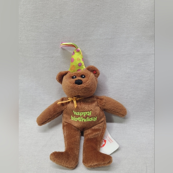 Celebration Birthday Bear TY Teenie Beanie Baby#30 2009 McDonalds Happy Meal Toy - Picture 1 of 4